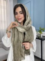 شال نخ ابریشم سنگشور وارداتی کد 1087 - Image 12