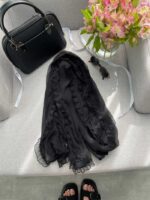 شال حریر شیفون دور دانتل کد 2030 - Image 3