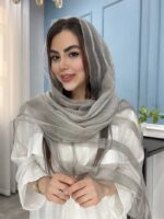 شال نخ حریر ابریشم ارگانزا وارداتی کد 1093 - Image 3