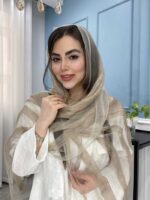شال نخ حریر ابریشم ارگانزا وارداتی کد 1093 - Image 5