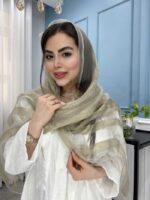 شال نخ حریر ابریشم ارگانزا وارداتی کد 1093 - Image 8