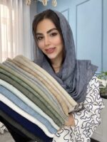 شال نخ حریر ابریشم میله ای وارداتی کد 1097