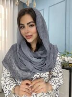 شال نخ حریر ابریشم میله ای وارداتی کد 1097 - Image 3