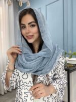 شال نخ حریر ابریشم میله ای وارداتی کد 1097 - Image 5