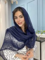 شال نخ حریر ابریشم میله ای وارداتی کد 1097 - Image 6