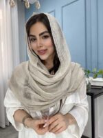 شال نخ حریر ابریشم میله ای وارداتی کد 1097 - Image 8