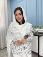 شال نخ حریر ابریشم میله ای وارداتی کد 1097 - Image 2