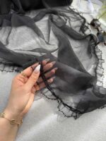 شال حریر شیفون دور دانتل کد 2030 - Image 7