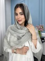 شال نخ ابریشم ارگانزا وارداتی کد 2042 - Image 7