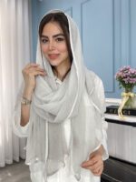 شال نخ حریر شیفون کد 2064(4رنگ) - Image 3