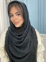 روسری کشمیر ژاکارد نگین دار - Image 2