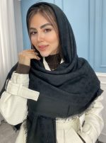 روسری کشمیر ژاکارد نگین دار - Image 6