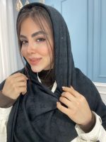 روسری کشمیر ژاکارد نگین دار - Image 4