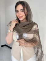 شال نخ حریر ابریشم ارگانزا کد3046 - Image 3