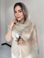 شال نخ حریر ابریشم ارگانزا کد3046 - Image 5