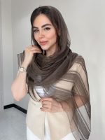 شال نخ حریر ابریشم ارگانزا کد3046 - Image 2