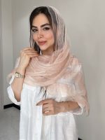 شال نخ حریر ابریشم ارگانزا کد3046 - Image 9