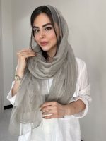 شال نخ حریر ابریشم ارگانزا کد3046 - Image 13