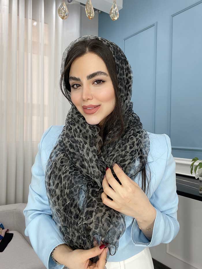 شال حریر شیفون پلنگی کد2052