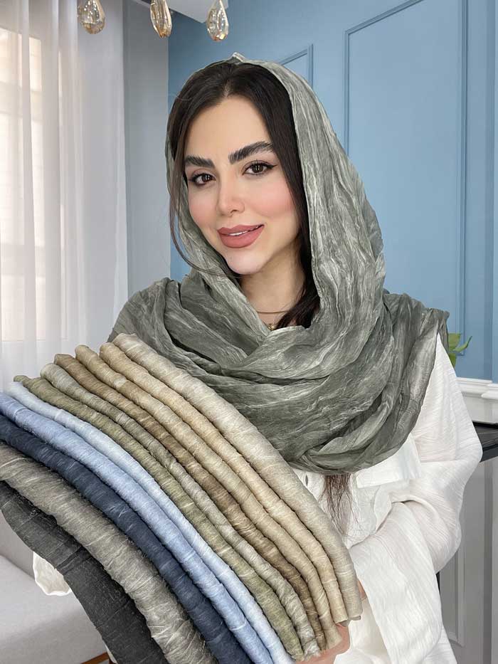 شال نخ ابریشم سنگشور وارداتی کد 1087