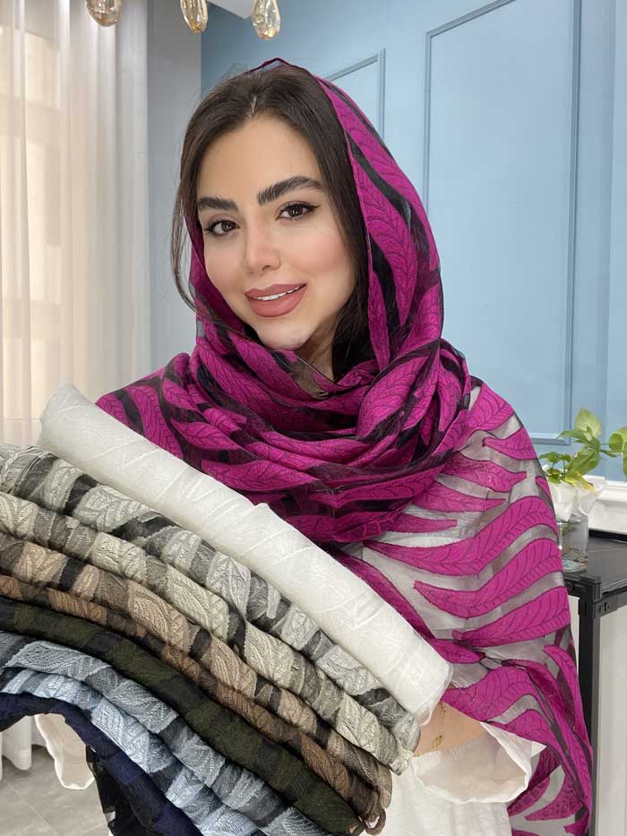شال نخ حریر دووره وارداتی کد 1092
