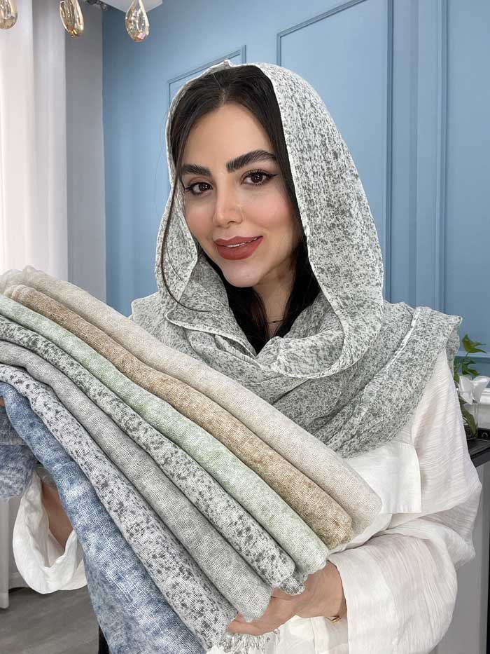 شال نخی کنفی برفکی وارداتی کد2014