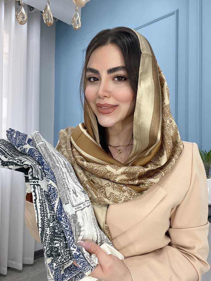 شال ابریشم وارداتی کد2024(4رنگ متفاوت)