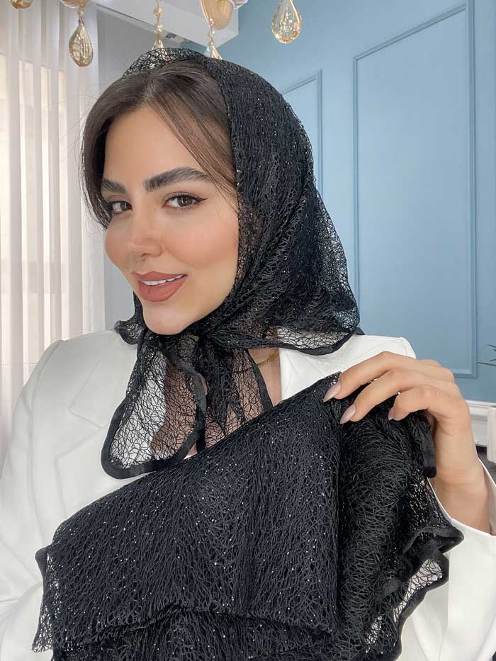 مینی اسکارف گیپور وارداتی کد2036(شاین دار_ساده)