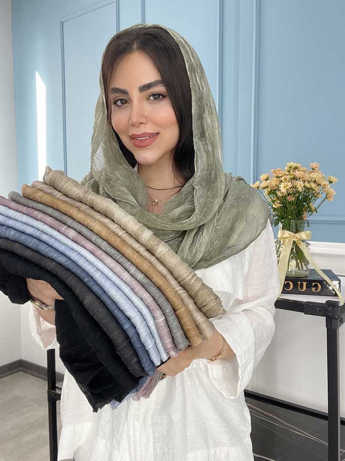 شال نخ ابریشم سنگشور کد2045