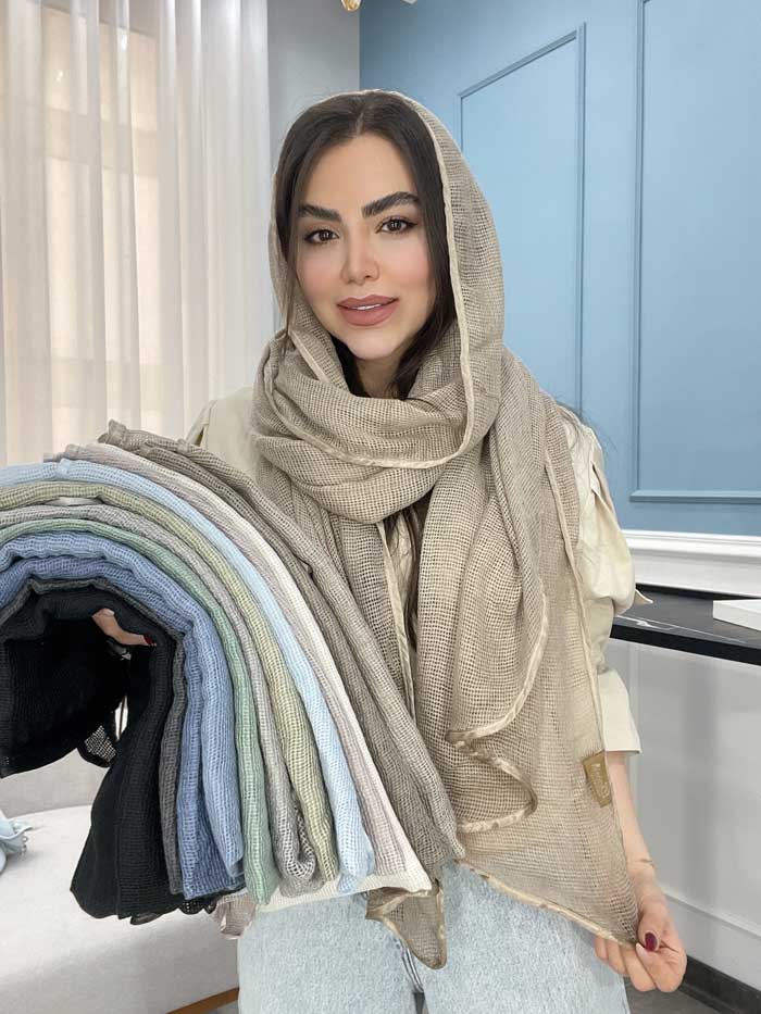 شال نخی حصیری وارداتی کد 1078