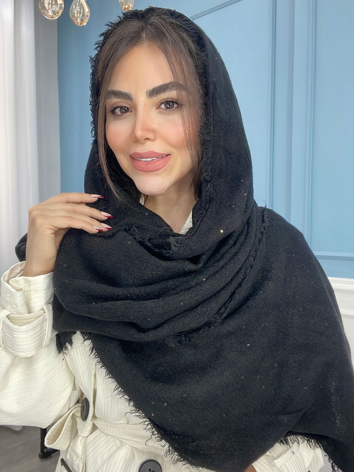 شال نخی پاییزه پولکدارکد3011