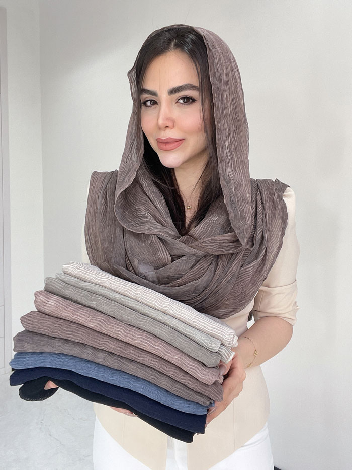 شال نخ حریر ابریشم سنگشور کد3048