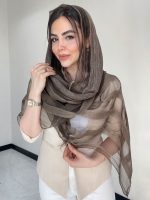شال نخ حریر ابریشم ارگانزاحصیری کد3051 - Image 2