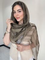 شال نخ حریر ابریشم ارگانزاحصیری کد3051 - Image 4
