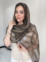 شال نخ حریر ابریشم ارگانزاحصیری کد3051 - Image 5