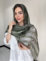 شال نخ حریر ابریشم ارگانزاحصیری کد3051 - Image 18