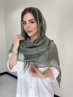 شال نخ حریر ابریشم ارگانزاحصیری کد3051 - Image 6