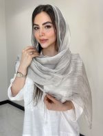 شال نخ حریر ابریشم ارگانزاحصیری کد3051 - Image 15