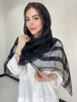 شال نخ حریر ابریشم ارگانزاحصیری کد3051 - Image 12